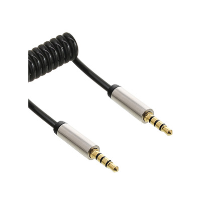 InLine® Slim Audio Spiralkabel Klinke 3,5mm ST/ST, 4-polig, Stereo, 0,5m (Produktbild 1)